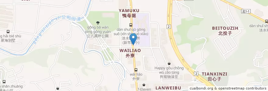 Mapa de ubicacion de 新市國小 en تایوان, 新北市, 淡水區.