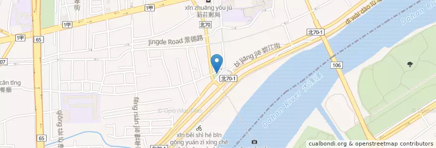 Mapa de ubicacion de 新月橋 en تایوان, 新北市, 新莊區.