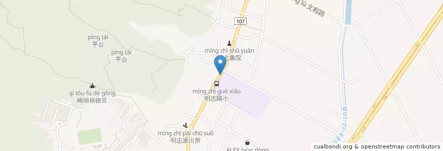 Mapa de ubicacion de 明志國小 en Taiwan, 新北市, 泰山區.