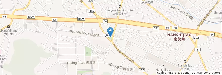 Mapa de ubicacion de 景安板南路口 en تايوان, تايبيه الجديدة, 中和區.