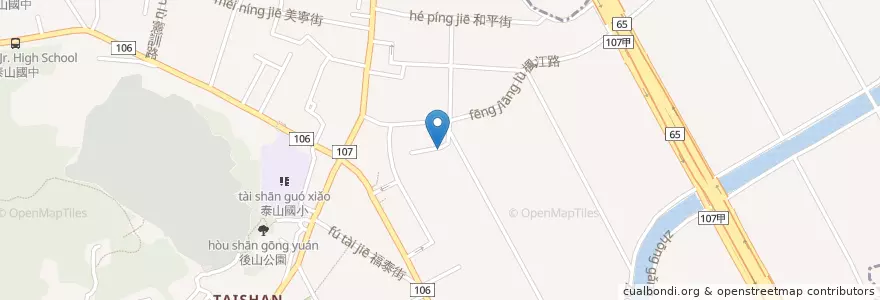 Mapa de ubicacion de 楓樹腳公園 en تایوان, 新北市, 泰山區.
