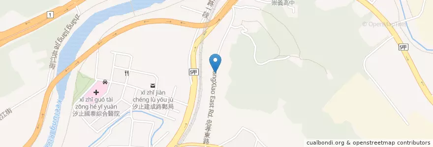 Mapa de ubicacion de 橋東里(忠孝東路) en تايوان, تايبيه الجديدة, 汐止區.