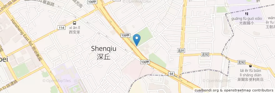 Mapa de ubicacion de 民生公園 en تایوان, 新北市, 板橋區.