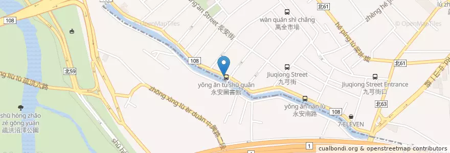 Mapa de ubicacion de 永安圖書館 en تايوان, تايبيه الجديدة, 五股區.