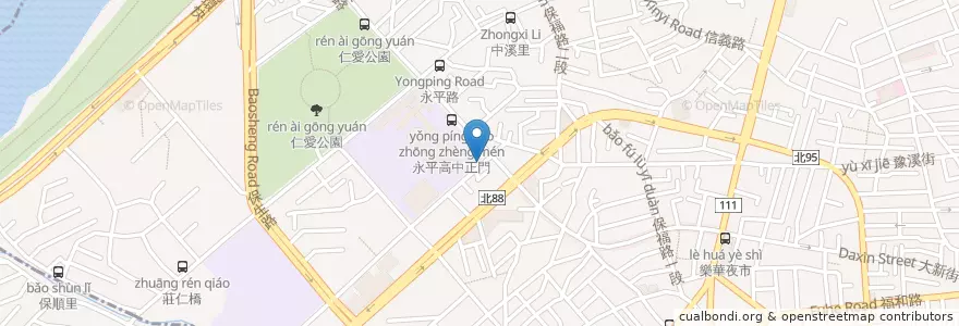 Mapa de ubicacion de 永平高中 en Taiwán, Nuevo Taipéi, 永和區.