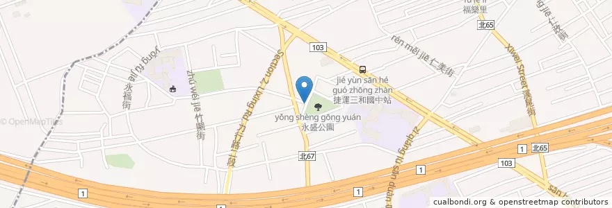 Mapa de ubicacion de 永盛公園 en 臺灣, 新北市.