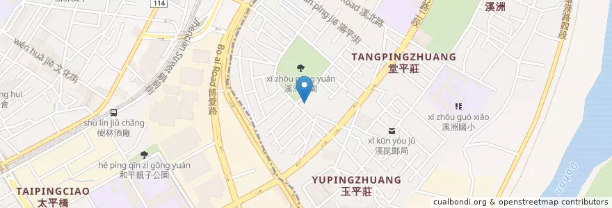 Mapa de ubicacion de 溪洲公園停車場 en تایوان, 新北市, 樹林區.