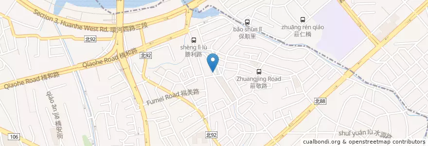 Mapa de ubicacion de 福祥里(中和溝) en تایوان, 新北市, 中和區, 永和區.