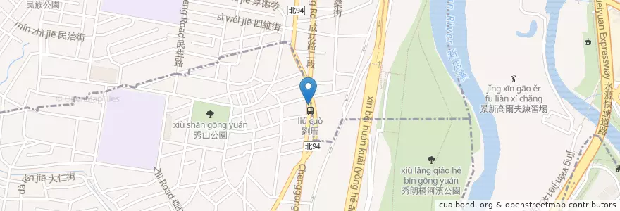Mapa de ubicacion de 秀朗成功路口 en 타이완, 신베이 시.