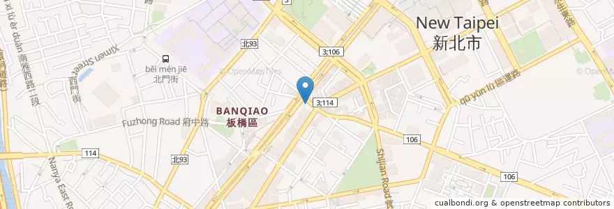Mapa de ubicacion de 縣民民族路口 en تايوان, تايبيه الجديدة, 板橋區.
