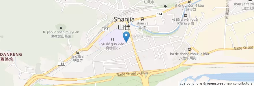 Mapa de ubicacion de 育德國小 en 타이완, 신베이 시, 수린 구.