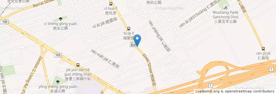 Mapa de ubicacion de Ziqiang & Xiwei Intersection en Taiwan, New Taipei.