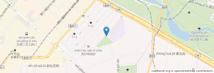 Mapa de ubicacion de 興化公園 en Taiwan, 新北市, 新莊區.