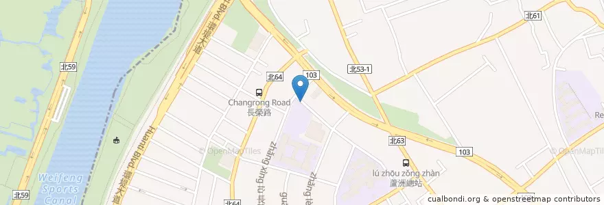 Mapa de ubicacion de 蘆洲國民運動中心 en 臺灣, 新北市, 蘆洲區, 五股區.