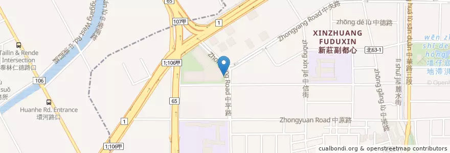 Mapa de ubicacion de 行政院新莊聯合辦公大樓 en Taiwán, Nuevo Taipéi.