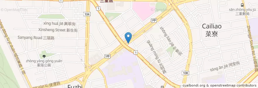 Mapa de ubicacion de 重新重安街口 en Taiwán, Nuevo Taipéi.