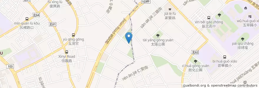 Mapa de ubicacion de 重陽公園 en 台湾, 新北市, 蘆洲区.