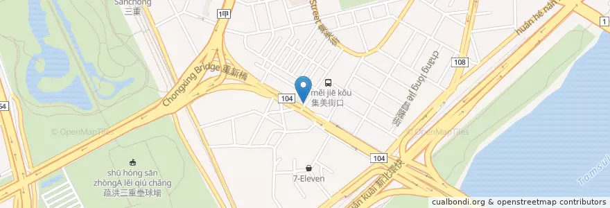 Mapa de ubicacion de 集成成功路口 en Taiwan, Nuova Taipei.