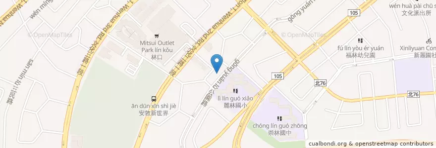 Mapa de ubicacion de 麗林公有市場 en Taiwan, Nuova Taipei, Distretto Di Linkou.