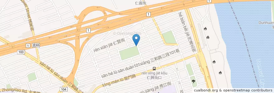 Mapa de ubicacion de 龍門公園 en تایوان, 新北市.