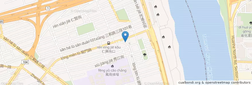Mapa de ubicacion de Longmen & Longbin Intersection en Taiwan, New Taipei.
