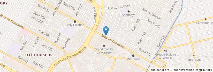 Mapa de ubicacion de Bicici en Elfenbeinküste, Abidjan, Marcory.