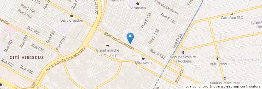 Mapa de ubicacion de MoneyGram en Côte D’Ivoire, Abidjan, Marcory.