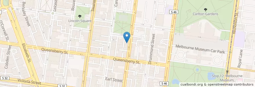 Mapa de ubicacion de Universal Italian en أستراليا, ولاية فيكتوريا, City Of Melbourne.