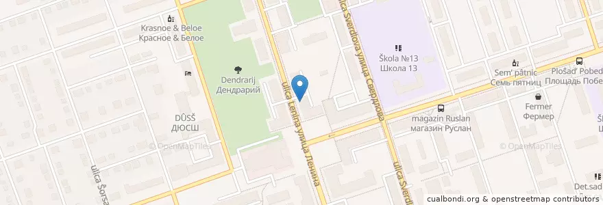Mapa de ubicacion de Совкомбанк en Russie, District Fédéral De L'Oural, Oblast De Sverdlovsk, Западный Управленческий Округ, Полевской Городской Округ.