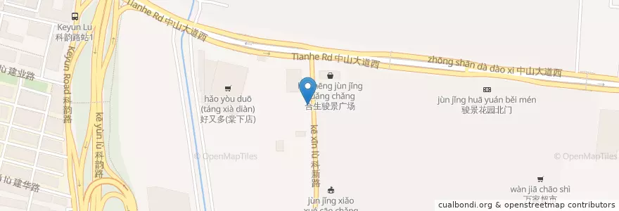 Mapa de ubicacion de 湘味楼 en 중국, 광둥성, 광저우시, 天河区, 天园街道.