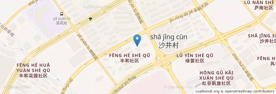 Mapa de ubicacion de 丰和社区居委会 en الصين, جيانغشي, نانتشانغ, 红谷滩区, 沙井街道.