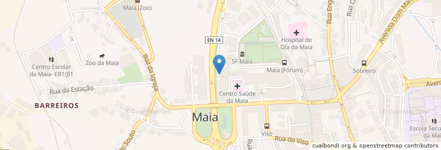 Mapa de ubicacion de Parque privativo coberto do Maia Club en ポルトガル, ノルテ, Porto, Área Metropolitana Do Porto, Maia, Cidade Da Maia.