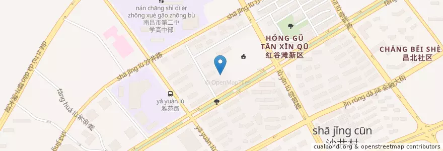 Mapa de ubicacion de 红谷世纪花园社区居民委员会 en چین, جیانگشی, نانچانگ, 红谷滩区, 沙井街道.