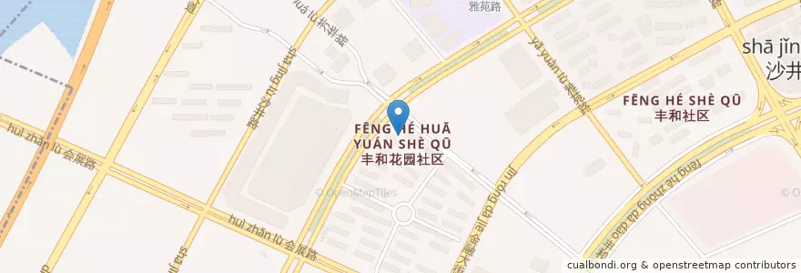 Mapa de ubicacion de 丰和花园社区居民委员会 en 中国, 江西省, 南昌市, 红谷滩区, 沙井街道.
