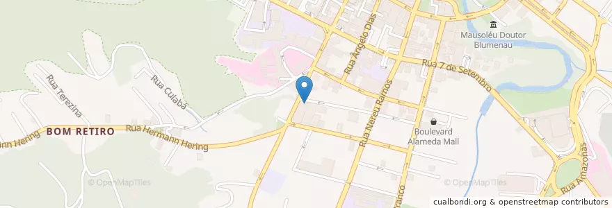 Mapa de ubicacion de Café du Centre en ブラジル, 南部地域, サンタ カタリーナ, Região Geográfica Intermediária De Blumenau, Microrregião De Blumenau, ブルメナウ.