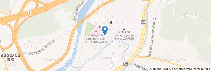 Mapa de ubicacion de 謝媽媽牛肉麵 en 타이완, 신베이 시, 시즈 구.