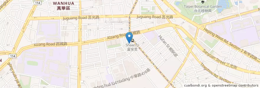 Mapa de ubicacion de 六聖宮 en تايوان, تايبيه الجديدة, تايبيه, 萬華區.
