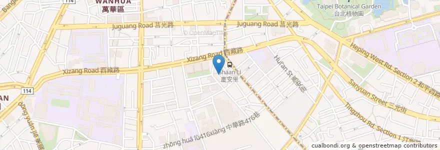 Mapa de ubicacion de 南天宮 en 臺灣, 新北市, 臺北市, 萬華區.