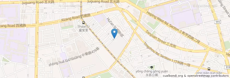 Mapa de ubicacion de 南機場樂活園地 en 타이완, 신베이 시, 타이베이시, 완화 구.