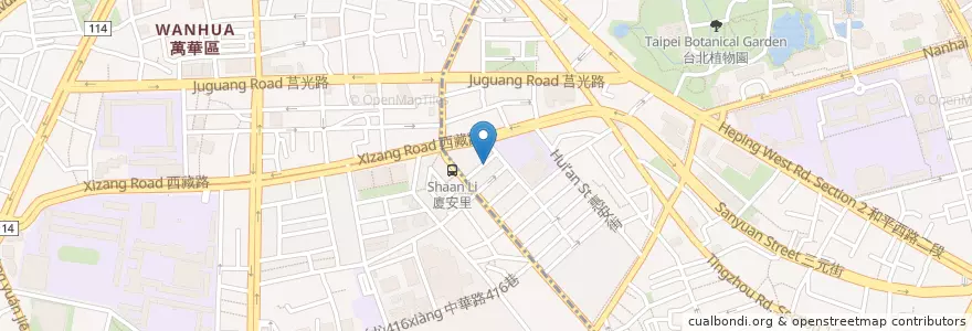 Mapa de ubicacion de 南機場生命故事館 en تايوان, تايبيه الجديدة, تايبيه, 萬華區, 中正區.