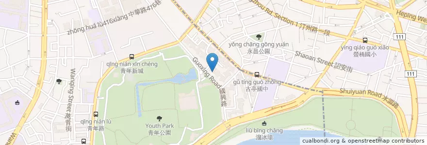 Mapa de ubicacion de 臺北青年郵局 en Taïwan, Nouveau Taipei, Taipei, 萬華區.