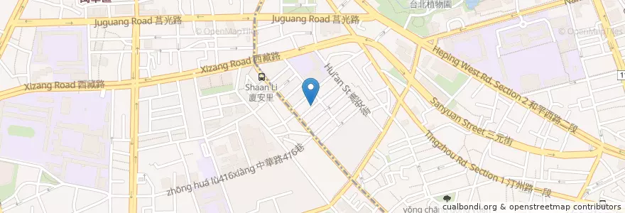 Mapa de ubicacion de 阿亮餃子館 en 타이완, 신베이 시, 타이베이시, 완화 구.
