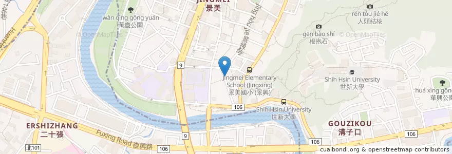 Mapa de ubicacion de 燈籠滷味(創始店) en تايوان, تايبيه الجديدة, 文山區.