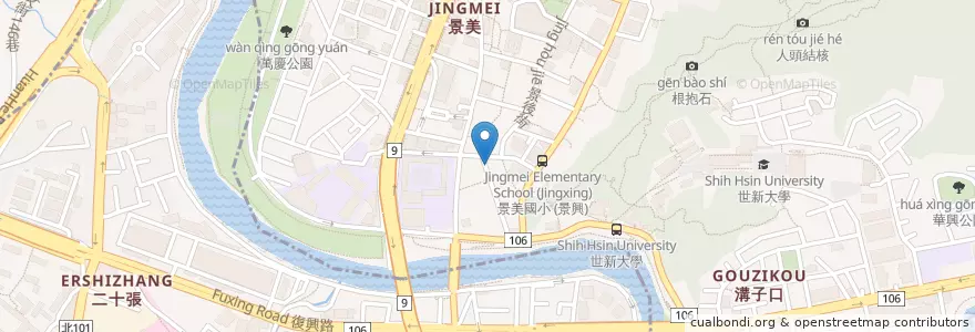 Mapa de ubicacion de 高家雙管四神湯 en تايوان, تايبيه الجديدة, 文山區.
