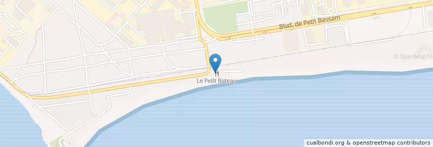 Mapa de ubicacion de Le Petit Bateau en Ivory Coast, Abidjan, Port-Bouët.