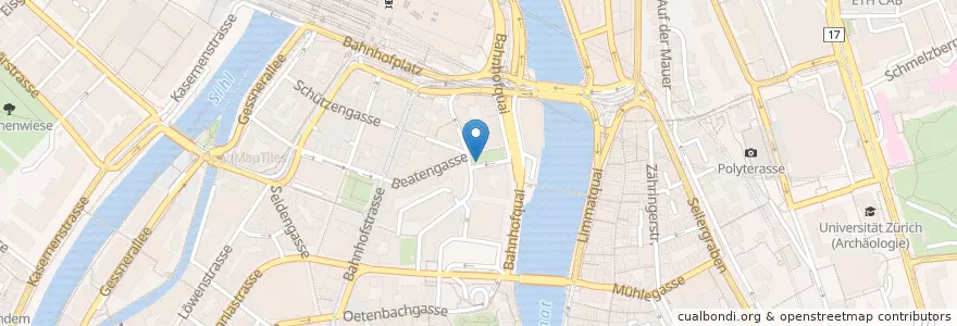 Mapa de ubicacion de Beatenplatz en Schweiz, Zürich, Bezirk Zürich, Zürich.