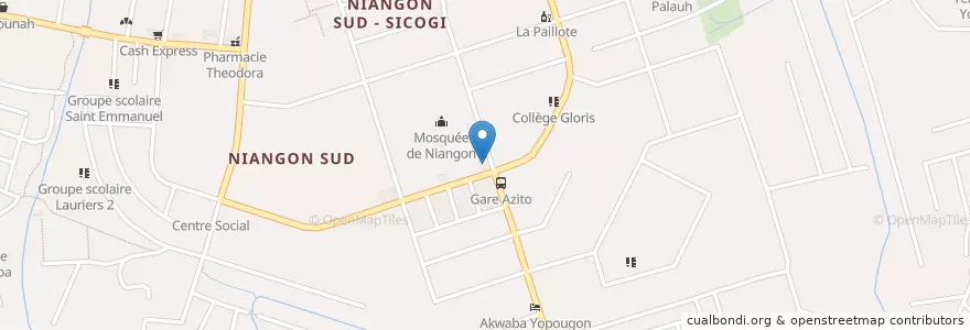 Mapa de ubicacion de Station Service Shell en コートジボワール, アビジャン, Yopougon.