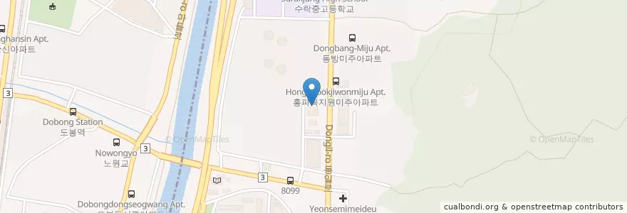 Mapa de ubicacion de KB국민은행 en Corée Du Sud, Séoul, 노원구, 상계1동.