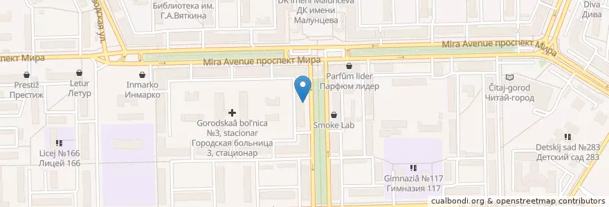 Mapa de ubicacion de Центр доктора Шеремета en Russia, Siberian Federal District, Omsk Oblast, Omsky District, Городской Округ Омск.