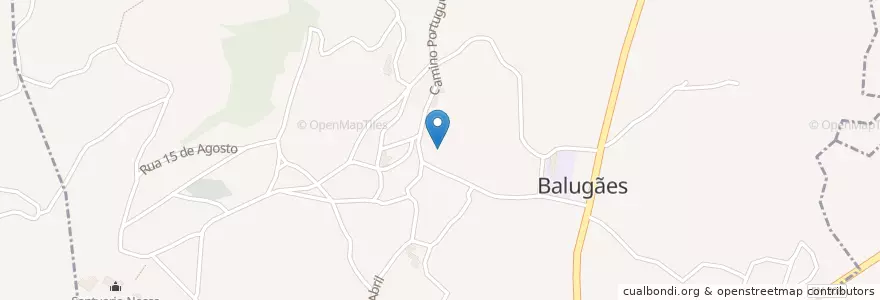 Mapa de ubicacion de Balugães en Portogallo, Nord, Braga, Cávado, Barcelos, Balugães.